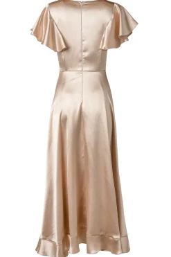 Callie Dress in Champagne Satin