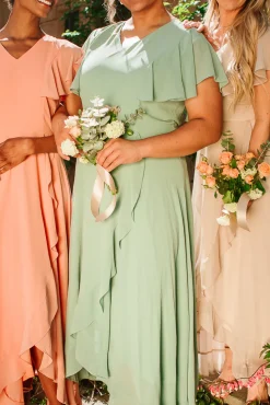 Callie Dress in Sage Chiffon