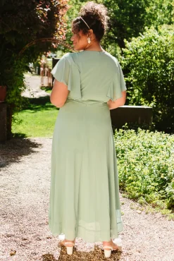 Callie Dress in Sage Chiffon