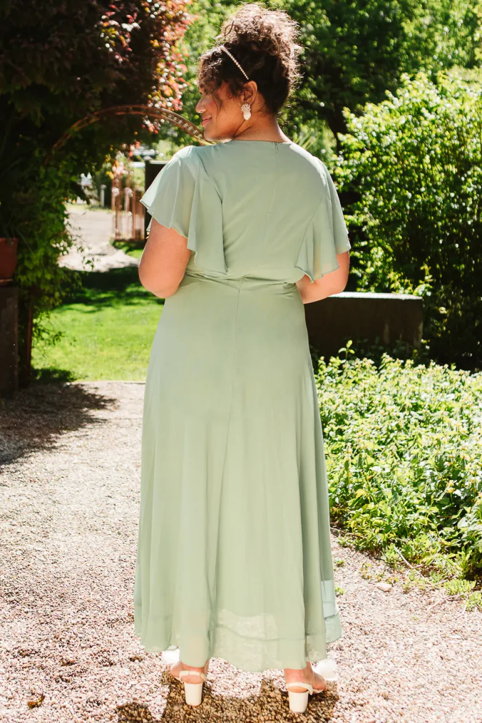 Callie Dress in Sage Chiffon
