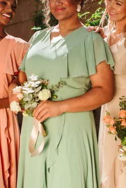 Callie Dress in Sage Chiffon