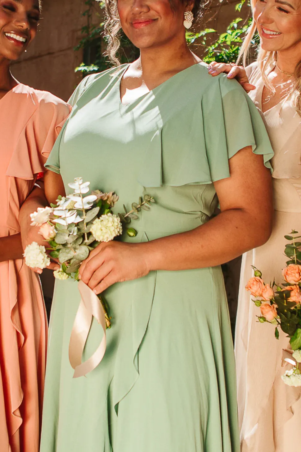 Callie Dress in Sage Chiffon