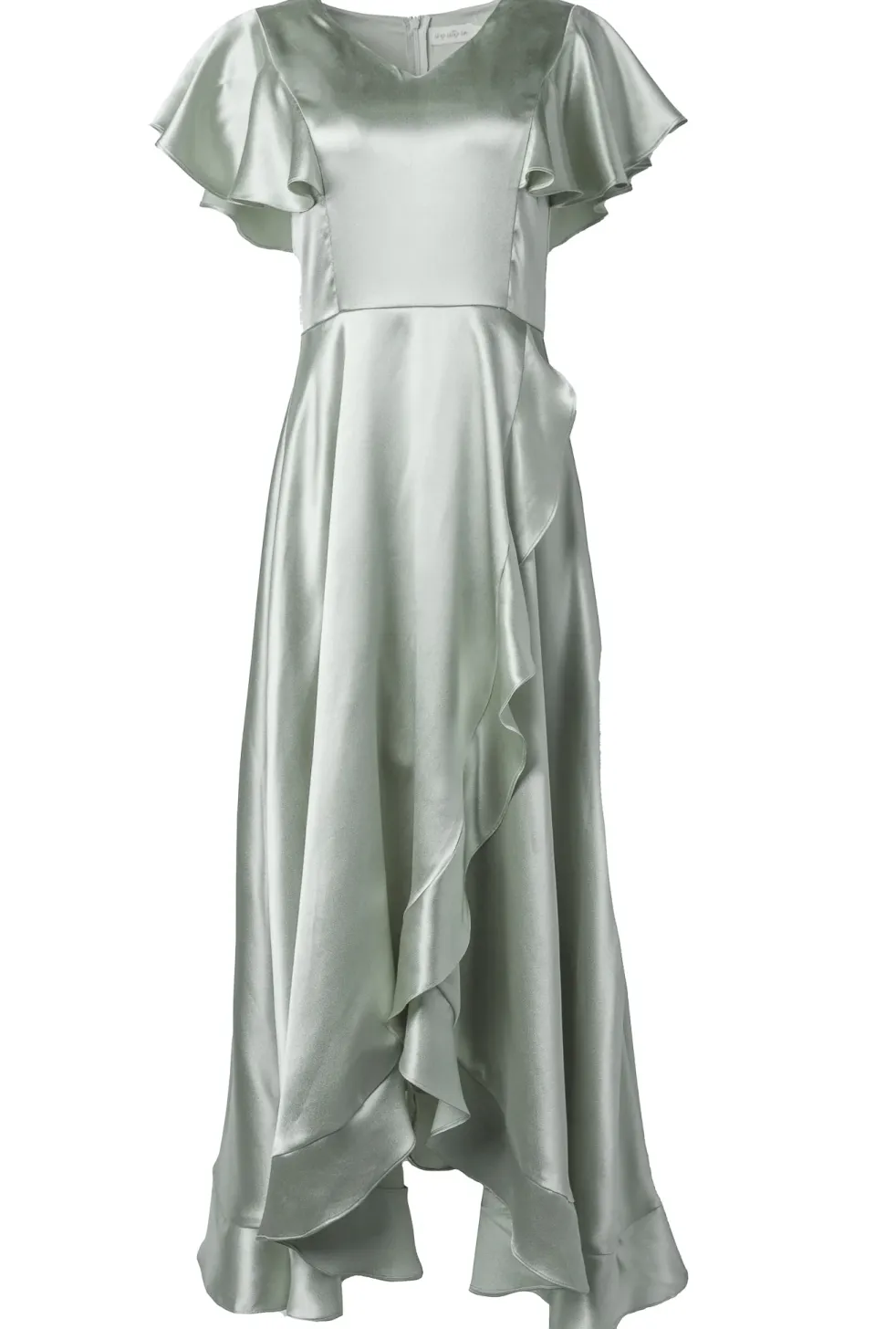 Callie Dress in Sage Satin