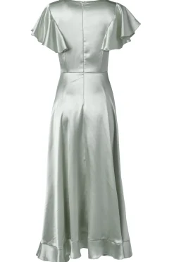 Callie Dress in Sage Satin