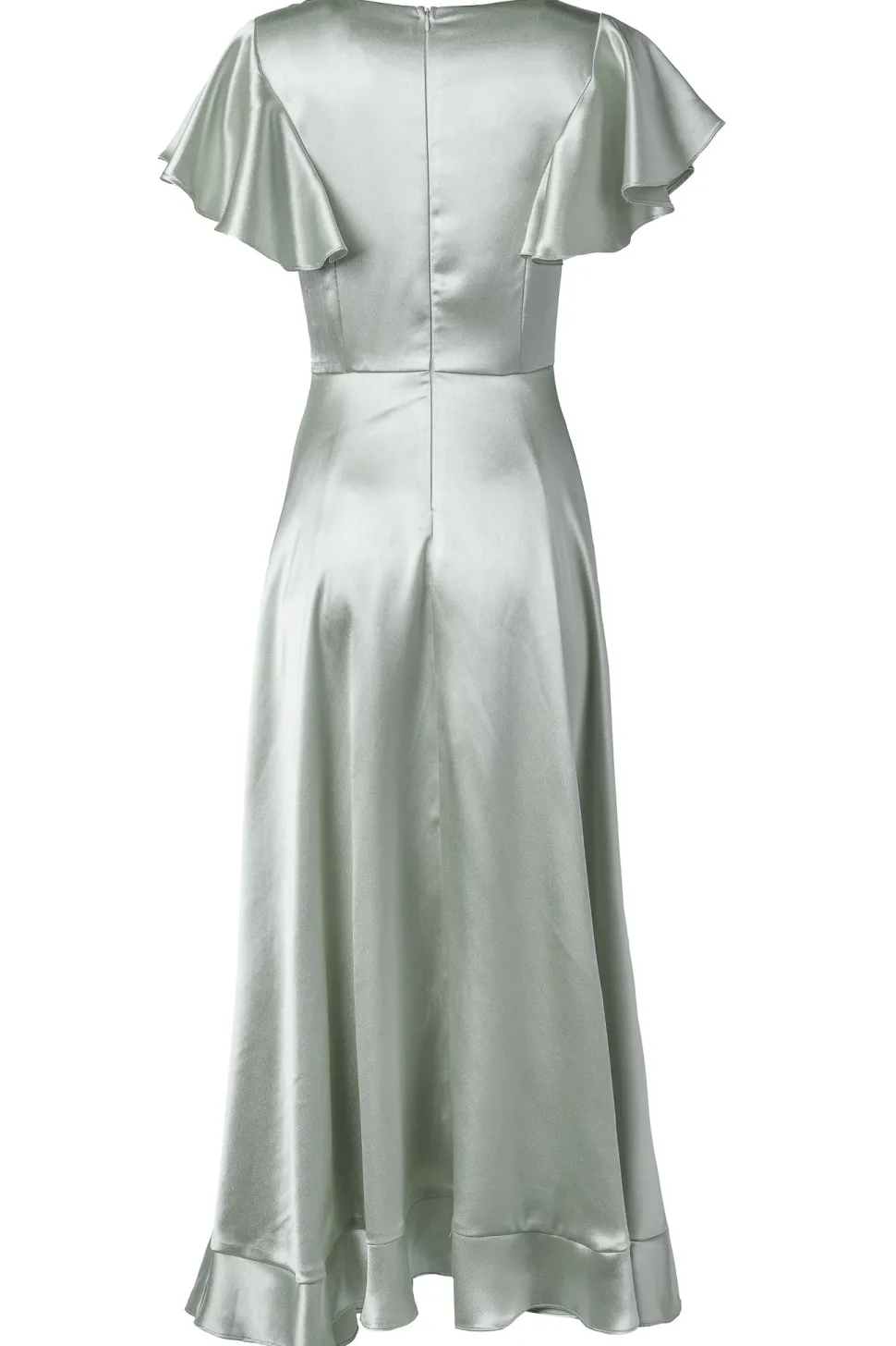 Callie Dress in Sage Satin