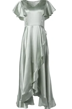Callie Dress in Sage Satin