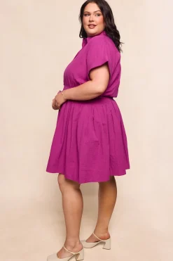 Campbell Dress in Dark Pink