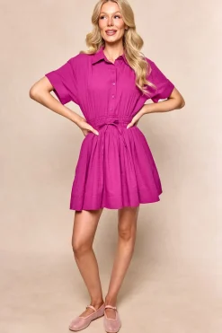 Campbell Dress in Dark Pink
