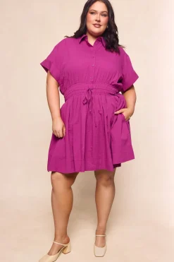 Campbell Dress in Dark Pink