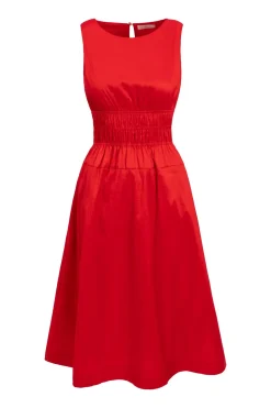 Carly Dress in Red Taffeta