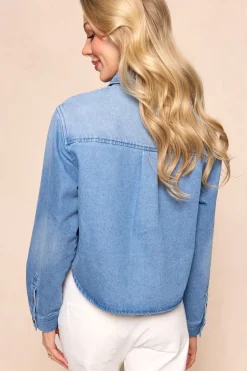 Caroline Top in Light Wash Denim