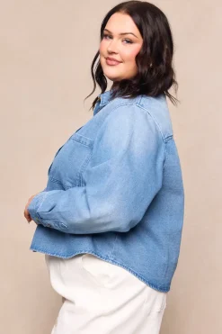Caroline Top in Light Wash Denim