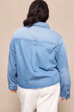 Caroline Top in Light Wash Denim