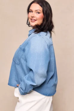 Caroline Top in Light Wash Denim