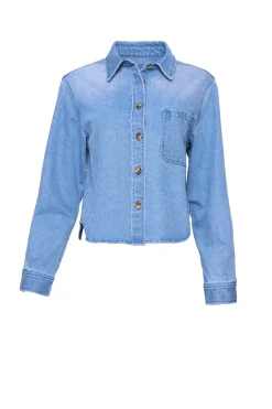 Caroline Top in Light Wash Denim