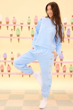 Casey Crewneck Sweatshirt in Light Blue