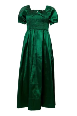 Cassie Dress in Green Taffeta