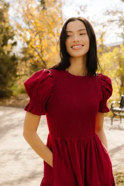 Cordelia Dress in Burgundy