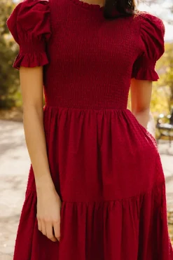 Cordelia Dress in Burgundy