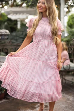 Cordelia Dress in Desert Rose Gingham
