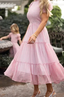 Cordelia Dress in Desert Rose Gingham
