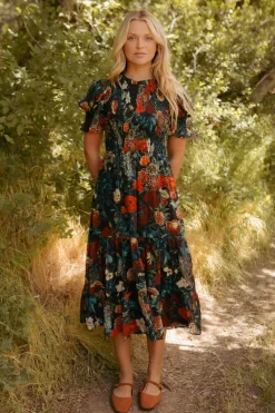 Cordelia Dress in Moody Floral
