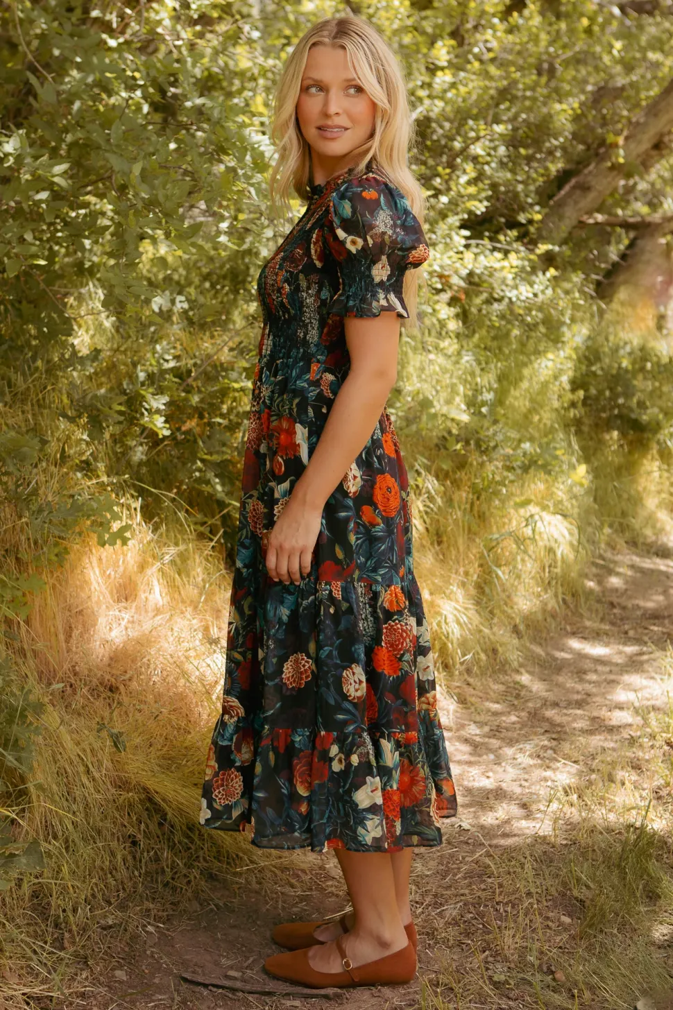 Cordelia Dress in Moody Floral