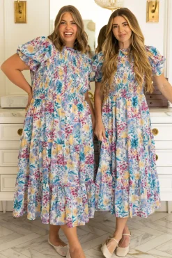 Cordelia Dress in Pretty Plumeria