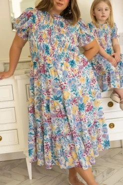 Cordelia Dress in Pretty Plumeria