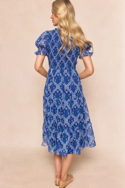 Cordelia Dress in Trellis Foulard