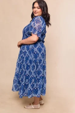 Cordelia Dress in Trellis Foulard
