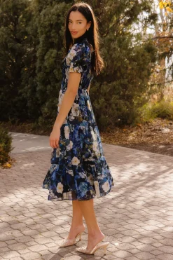 Cordelia Dress in Winter Rose Garden