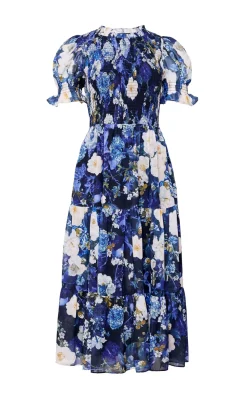 Cordelia Dress in Winter Rose Garden