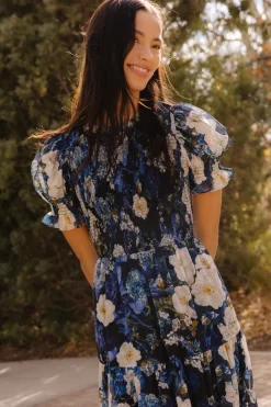 Cordelia Dress in Winter Rose Garden