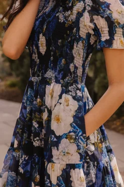 Cordelia Dress in Winter Rose Garden