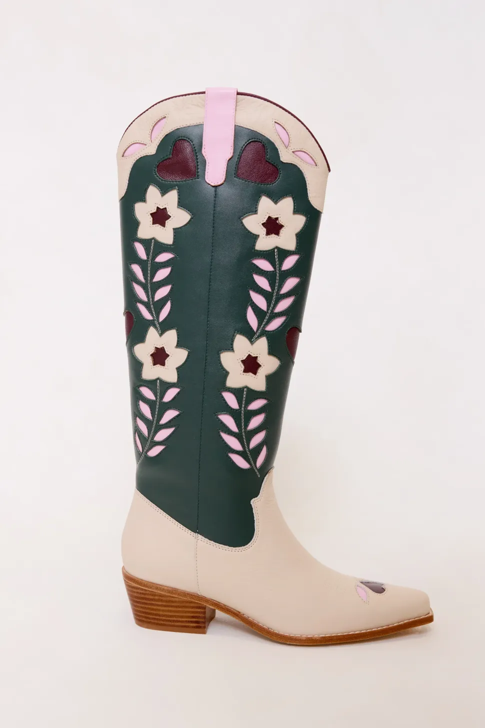 Dakota Boot in Green & Cream