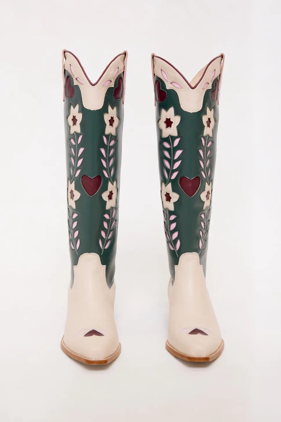 Dakota Boot in Green & Cream