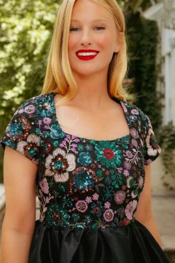 Esme Dress in Floral Sequin