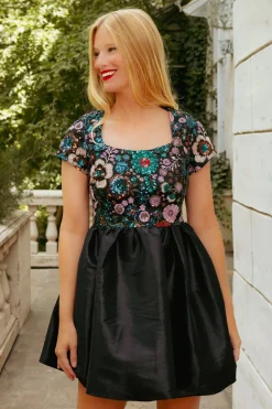 Esme Dress in Floral Sequin
