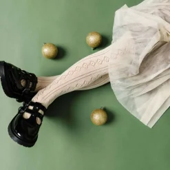Fancy Knit Tights in Vanilla