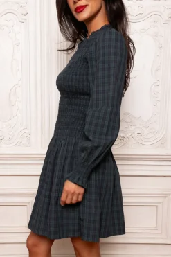 Finley Dress in Twilight Pine Plaid