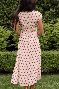Fiona Dress in Red Polka Dot