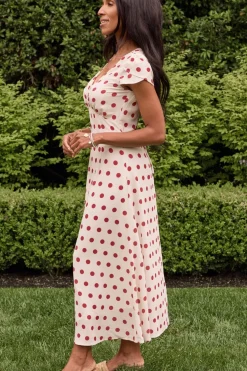 Fiona Dress in Red Polka Dot