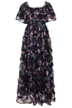 Florentina Dress in Obsidian Garden