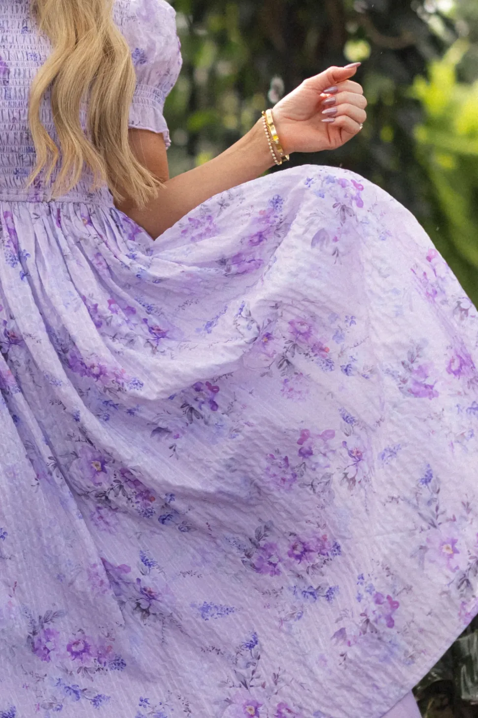Flynn Midi Dress in Lavender Aquarelle Fleur