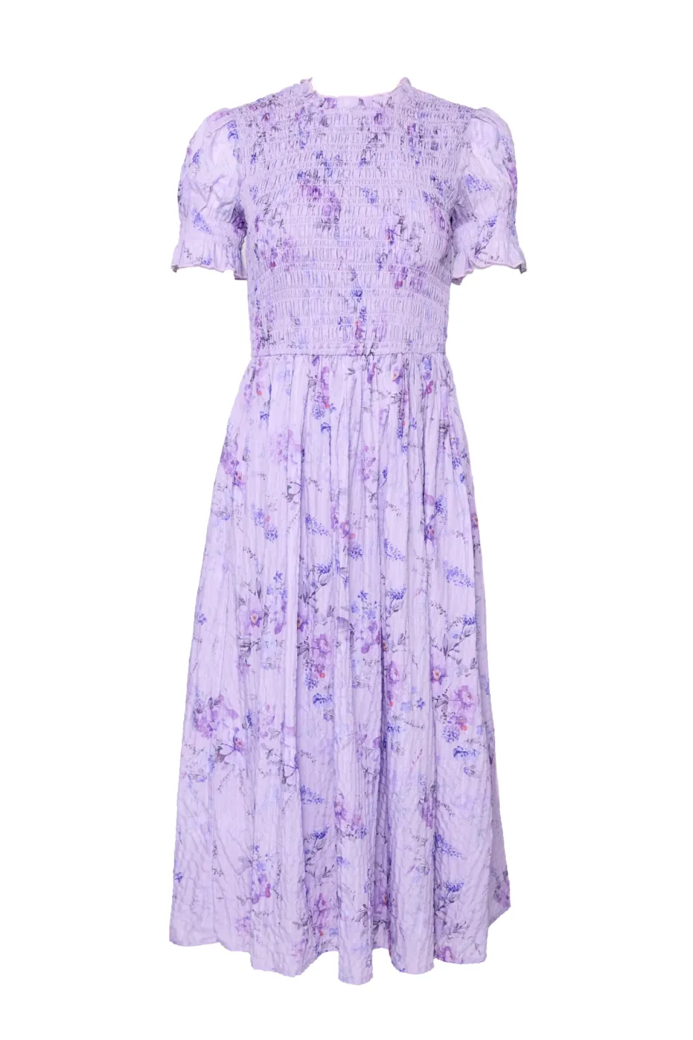 Flynn Midi Dress in Lavender Aquarelle Fleur