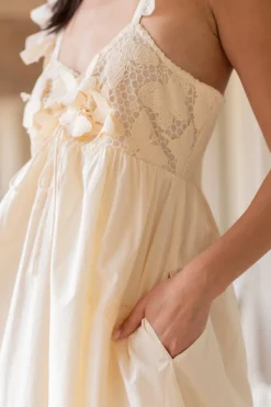 Gaia Butterfly Dress in Ivory