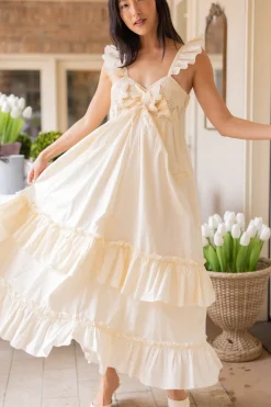 Gaia Butterfly Dress in Ivory