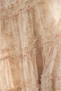Geneva Dress in Banana Creme Aquarelle Fleur