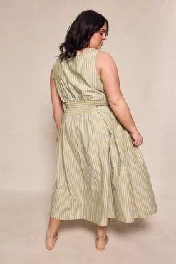 Glen Dress in Green Stripe